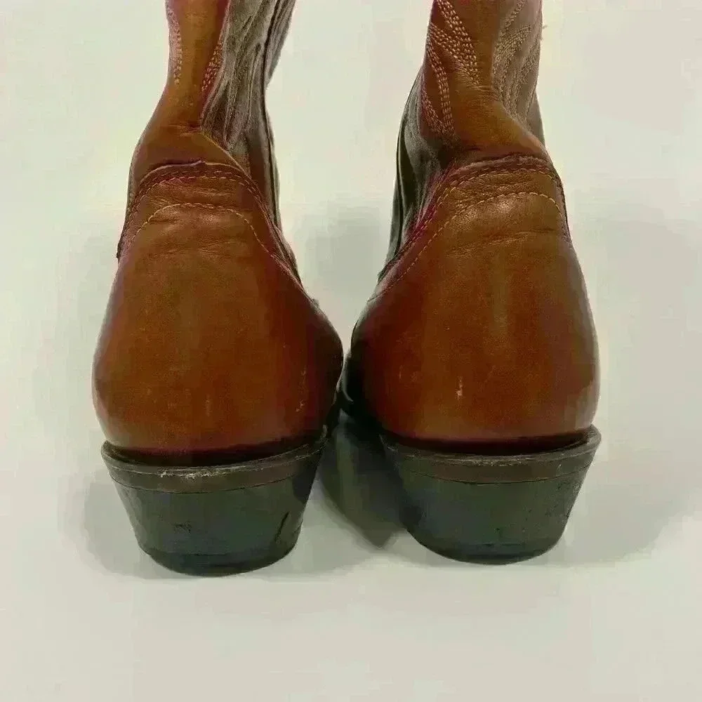 Santa Fe Boot Co. Cowboy Boots Tan Brown Leather Men 8.5D